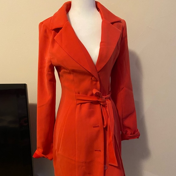 Blazer dress coral color